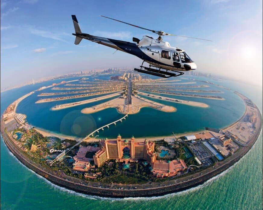 Helicopter over Palm Jumeirah
